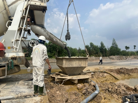Chào năm 2024! Bê tông Long Thành đổ cọc thử gói XL26 - Vành Đai 3
